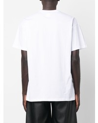 T-shirt à col rond imprimé blanc Raf Simons