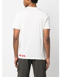 T-shirt à col rond imprimé blanc Kiton