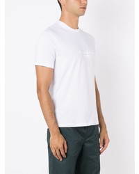 T-shirt à col rond imprimé blanc Armani Exchange