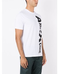 T-shirt à col rond imprimé blanc Armani Exchange