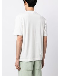 T-shirt à col rond imprimé blanc Lacoste