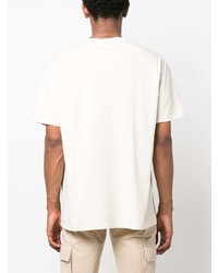 T-shirt à col rond imprimé blanc Balmain