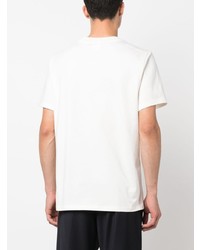 T-shirt à col rond imprimé blanc Courrèges