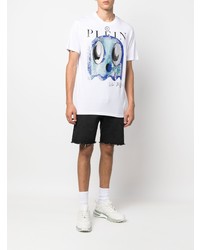 T-shirt à col rond imprimé blanc Philipp Plein