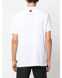 T-shirt à col rond imprimé blanc Philipp Plein