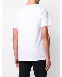 T-shirt à col rond imprimé blanc Moschino