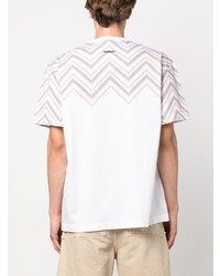 T-shirt à col rond imprimé blanc Missoni