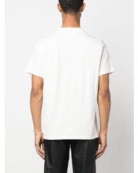 T-shirt à col rond imprimé blanc Courrèges