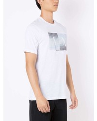 T-shirt à col rond imprimé blanc Armani Exchange