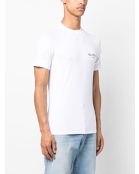 T-shirt à col rond imprimé blanc Balmain