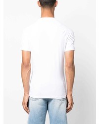 T-shirt à col rond imprimé blanc Balmain