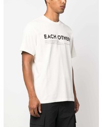 T-shirt à col rond imprimé blanc Each X Other