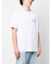 T-shirt à col rond imprimé blanc Amiri