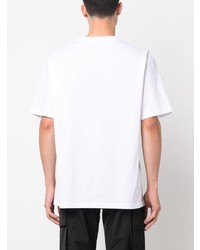 T-shirt à col rond imprimé blanc Balmain