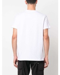 T-shirt à col rond imprimé blanc Balmain