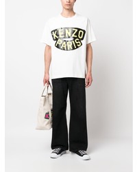 T-shirt à col rond imprimé blanc Kenzo