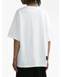T-shirt à col rond imprimé blanc We11done