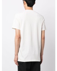 T-shirt à col rond imprimé blanc Moncler