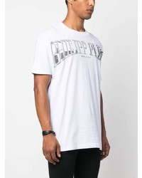 T-shirt à col rond imprimé blanc Philipp Plein