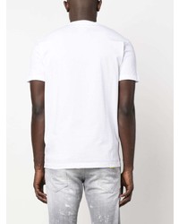 T-shirt à col rond imprimé blanc DSQUARED2