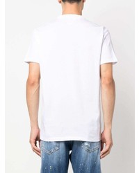 T-shirt à col rond imprimé blanc DSQUARED2