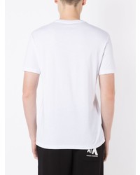 T-shirt à col rond imprimé blanc Armani Exchange