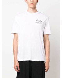 T-shirt à col rond imprimé blanc Amiri