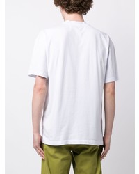 T-shirt à col rond imprimé blanc MSGM