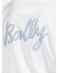 T-shirt à col rond imprimé blanc Bally