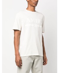 T-shirt à col rond imprimé blanc Amiri