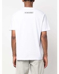 T-shirt à col rond imprimé blanc Amiri