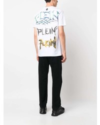 T-shirt à col rond imprimé blanc Philipp Plein