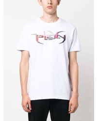 T-shirt à col rond imprimé blanc Philipp Plein