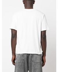 T-shirt à col rond imprimé blanc MM6 MAISON MARGIELA