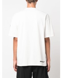 T-shirt à col rond imprimé blanc MONCLER GRENOBLE
