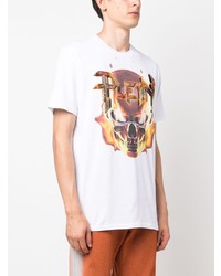 T-shirt à col rond imprimé blanc Philipp Plein