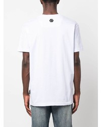 T-shirt à col rond imprimé blanc Philipp Plein