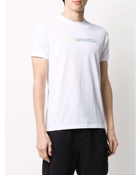 T-shirt à col rond imprimé blanc Karl Lagerfeld