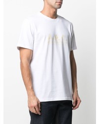 T-shirt à col rond imprimé blanc A.P.C.