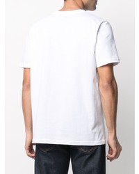 T-shirt à col rond imprimé blanc A.P.C.