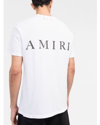 T-shirt à col rond imprimé blanc Amiri