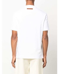 T-shirt à col rond imprimé blanc Zegna