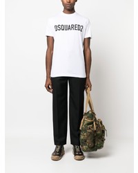 T-shirt à col rond imprimé blanc DSQUARED2