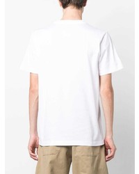 T-shirt à col rond imprimé blanc Marni