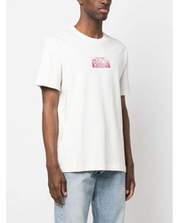 T-shirt à col rond imprimé blanc Calvin Klein
