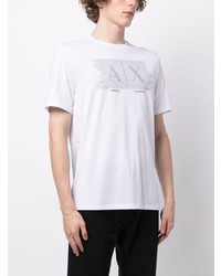 T-shirt à col rond imprimé blanc Armani Exchange