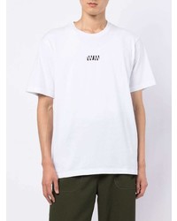 T-shirt à col rond imprimé blanc White Mountaineering