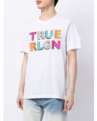 T-shirt à col rond imprimé blanc True Religion