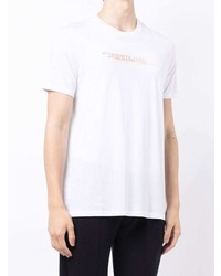 T-shirt à col rond imprimé blanc Armani Exchange