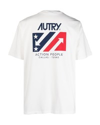 T-shirt à col rond imprimé blanc AUTRY